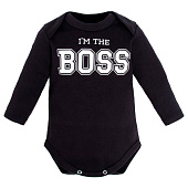 Боди с длинным рукавом Little Boss Крошка Я 9096421 чёрное 1